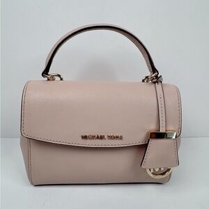 Michael Kors Ava Small Top Handle Leather Satchel Crossbody Soft Pink